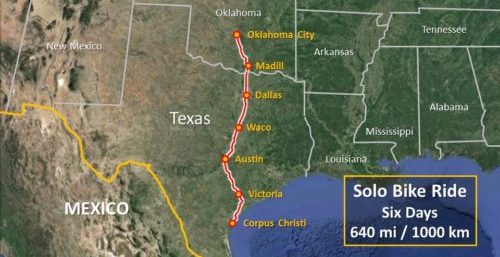 Updated Texas Trip Map: Oklahoma City to Corpus Christi